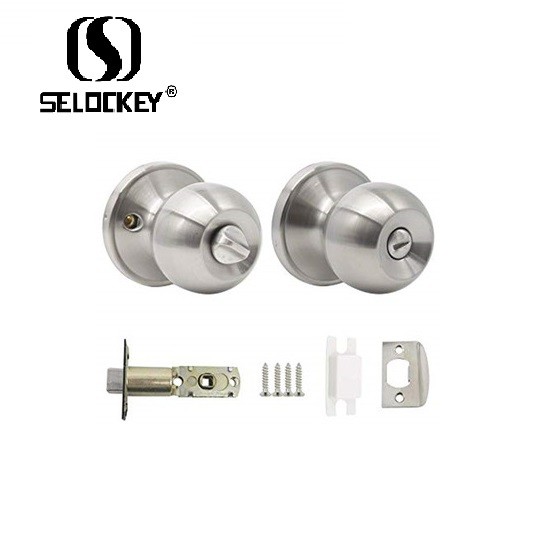 Brass Tubular Hotel Door Knob Euro Spec Locks