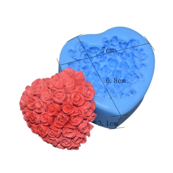 Food Grade Silicone Baking Utensils Fondant Cake Heart Rose 3d Silicone Mold