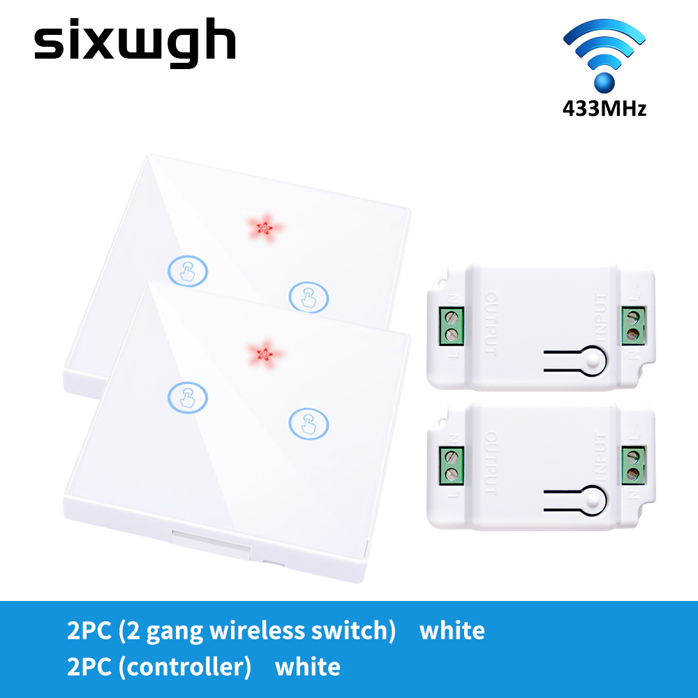 RF433 Wireless Remote Control Switch Crystal Glass Panel Touch Switch with 10A breaker refit old version circuit