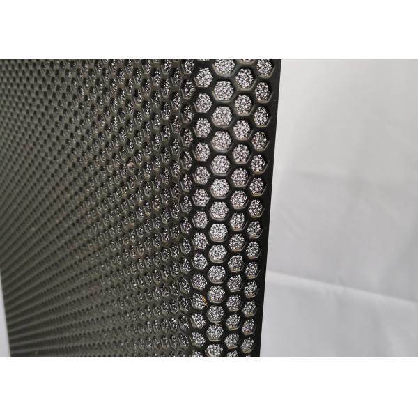Black Hexagonal Perforated Metal Speaker Grill Mesh SS 0.5mm Thickness
