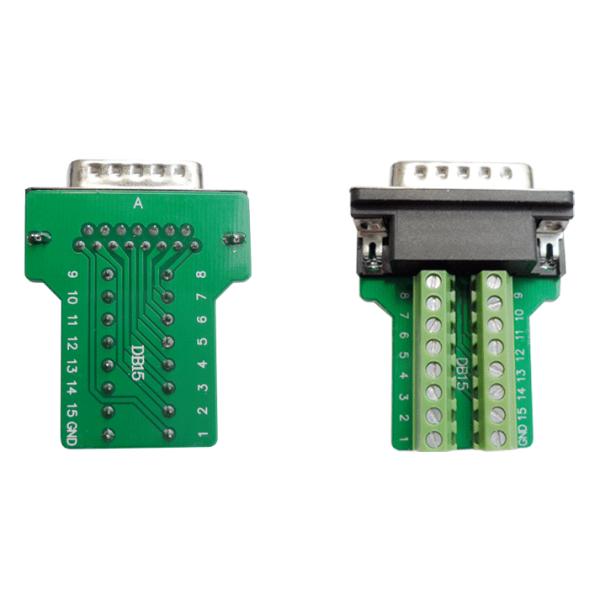 Signals Breakout Board Serial Port Header - DB15 Male / Female terminal block adapter