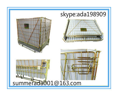 China Heavy duty foldable steel storage wire mesh containers wholesale