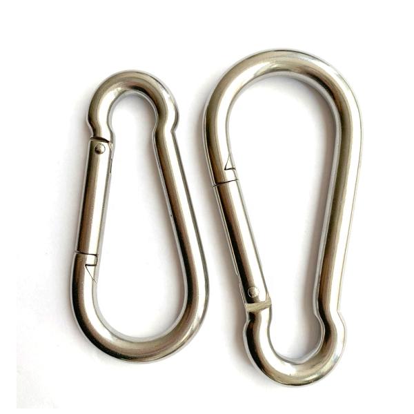 Polished Finish Stainless Steel 304 Carabiner Snap Spring Hook for Outdoor Activities