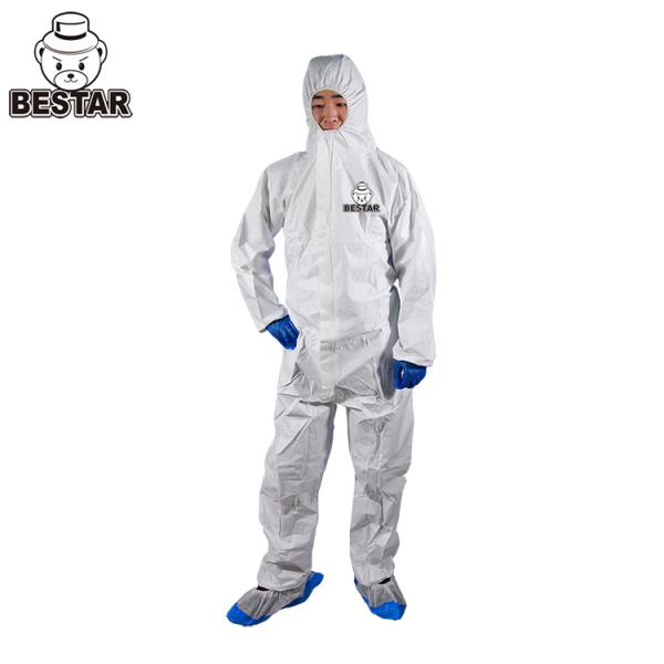 OEM Type 5/6 Lightweight Disposable Protective Coverall Chemical Suit