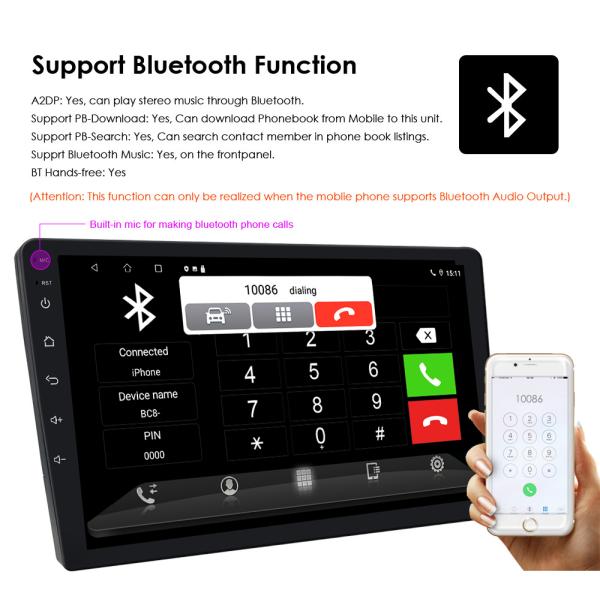 2DIN Car Radio with Android 9.0 GPS Navi and Apple Carplay Android Auto FM Autoradio