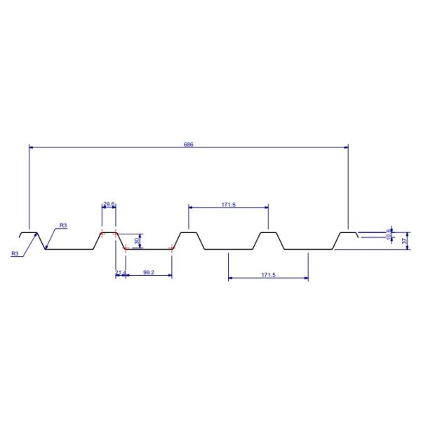 Standard 686mm IBR Sheet Roll Forming Machine With PLC Control System