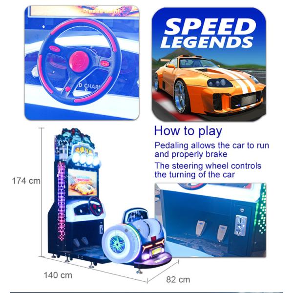 22 Inch Video Driving Car Racing Game Machine For Kids