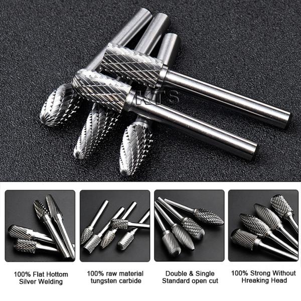 SK 90 Degree Countersink Carbide Burr Die Grinder Bits Single Cut LOGO 6mm Shank 40 CrMo Shank Material