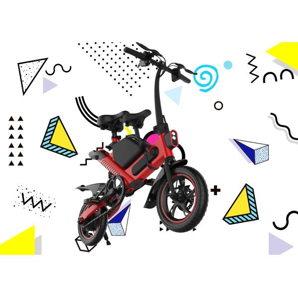 14 Inch Electric City Folding Bike Pneumatic Tire Adjustable Light Triangular Stable Stucture