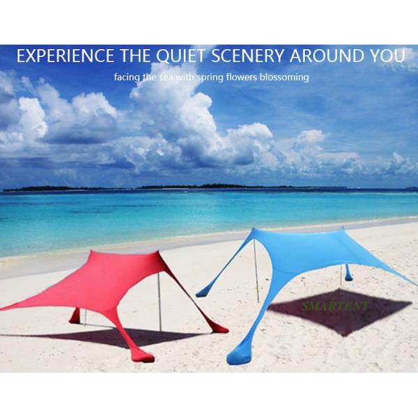 Blue Leica Polyester Pop Up Beach Sun Shade Tent Uv Protection 210X210X170CM