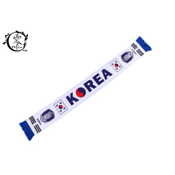 Fleece World Cup Sports Printed Scarf , Soccer Team Korea Sublimated Scarf