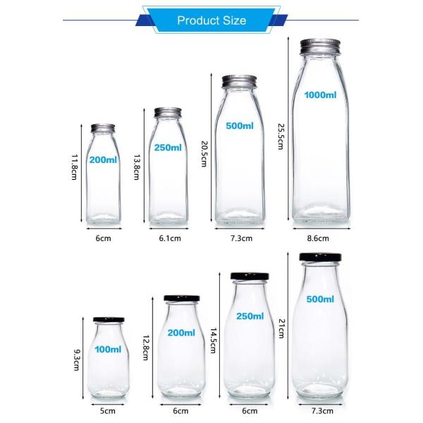 Reusable Bulk Kombucha Bottles 500ml 300ml Milk Bottles Transparent