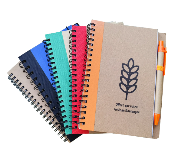 Double Metal Spiral ECO Book Coil Notebook With Paper Pen Recyclable Elastic Band Notebook