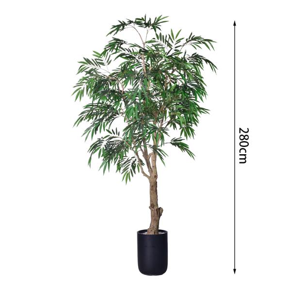 Factory Sale 280cm artificial potted plant faux weeping fig tree for Elegant Indoor decoration