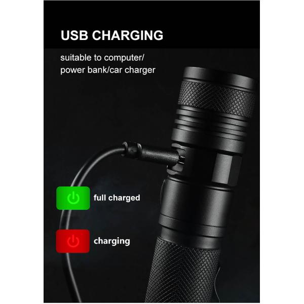 TED Torch 650lm Small Flashlights Mini Size USB Charging