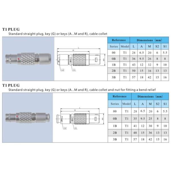 LEMO Push Pull Circular Connectors with Multi core from 2 to 26 pins