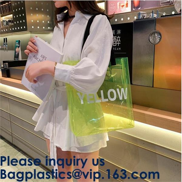 Holographic Hologram Transparent Laser Shoulder Bag Women Waterproof Large Capacity,Clear Shopping Bag PVC Handbag Fashi
