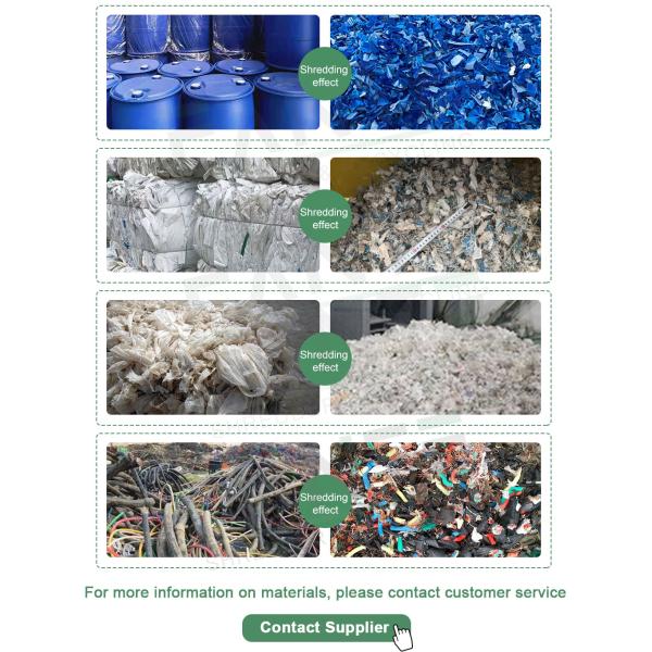Reliable Single Shaft Shredder Machine for Fishing Nets Hard Plastic and Wood