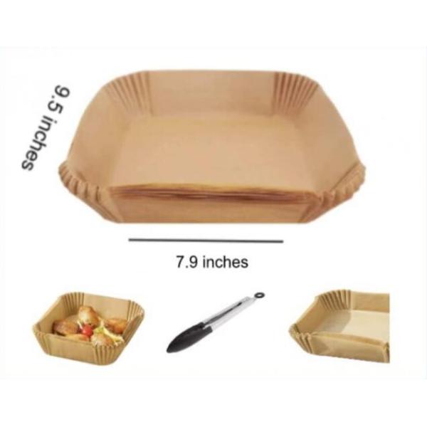 Oilproof Air Fryer Disposable Paper Liner Square Non Stick Insert Parchment Paper Liners