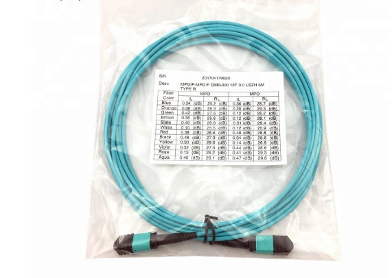 MPO Trunk Fiber Optic Cable Accessories Patch Cord 8 12 24 Cores MM OM4