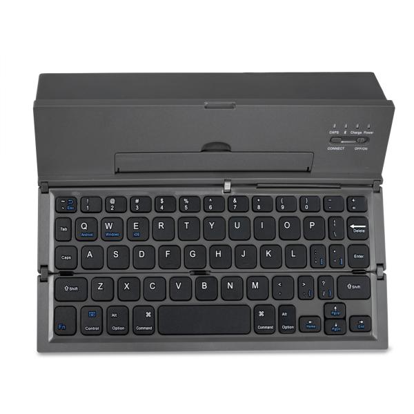 Three Level Metal Aluminum Alloy Foldable Bluetooth Keyboard Rechargeable Folding Wireless Keyboard
