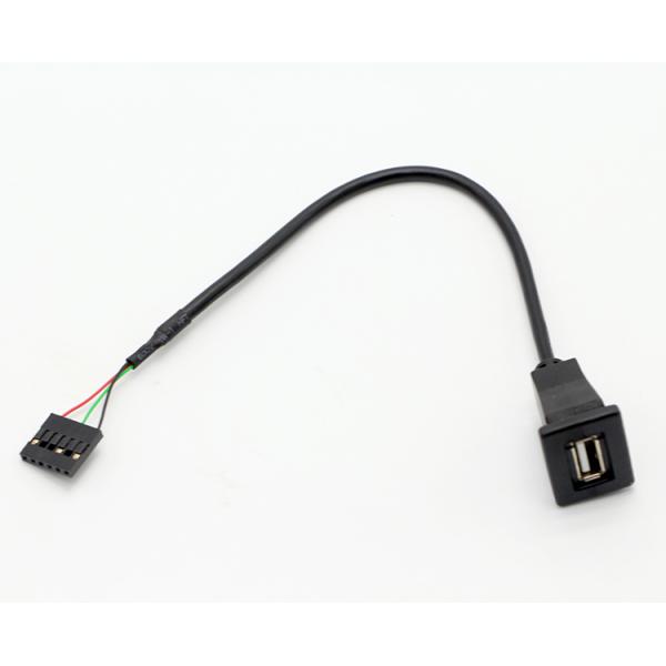 Snap Panel Mount USB Female Socket to Dupont Connector Wire Cable