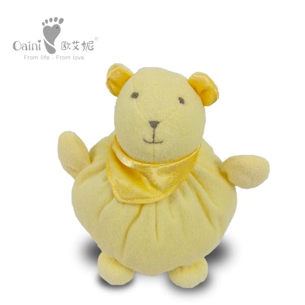 Soft Fat Custom Stuffed Animals 20 X 17cm Egg Yellow Stuffed Bear