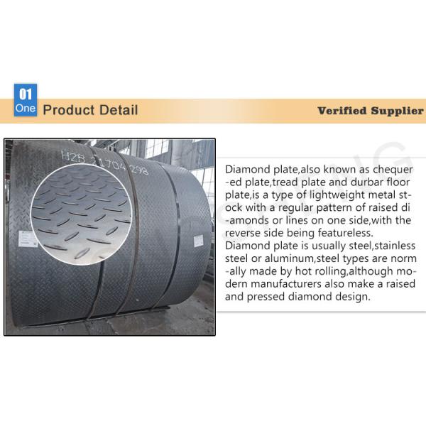 SS400 Q235 Mild Steel Checkered Coil/Plate for Floor Sheet Cutting Service and Wide Width at Affordable
