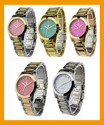 Quartz Movt Stainless Steel Ladies Watch 10ATM Water Resistant Multi Color