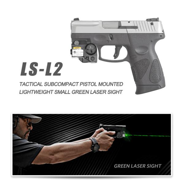 Pistol Mounted Paintball Gun Scopes 532nm Glock 23 / 17 Laser Sight For Hunting