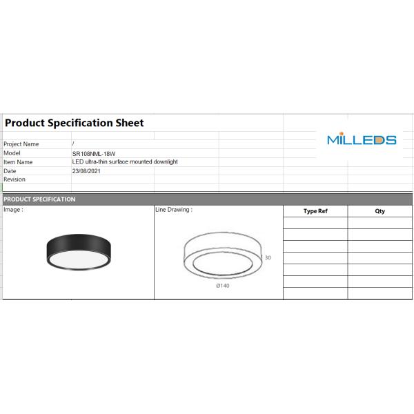 18W SMD surface mounted downlight DOB led module no driver 3000K 4000K 6000K wide beam angle 110D ceiling downlight
