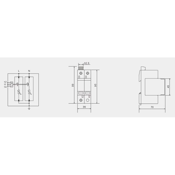 320V Surge Protector Power Surge Lightning Arrester 2p SPD AC Long Life