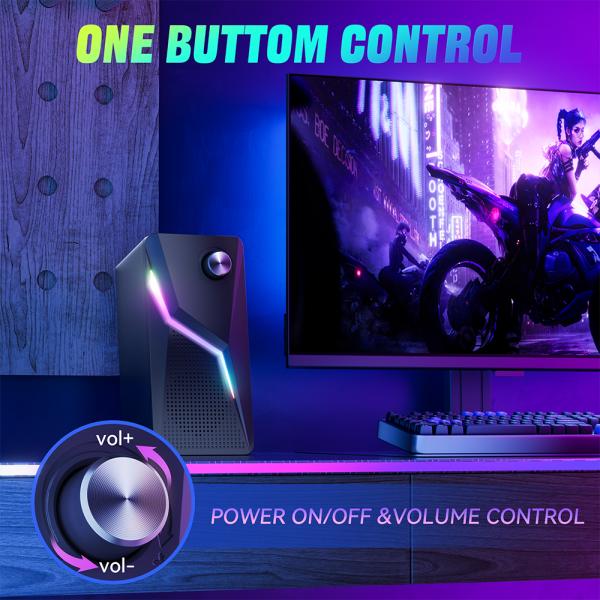 6W Output Power Portable Desktop Sound System with Stereo Bass Speaker and USB Input