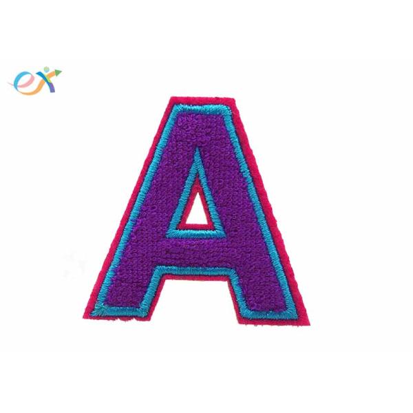 R - Red On White Custom Chenille Patches 2.5 Inch Heat Seal For Clothes