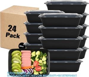 China 38oz Meal Prep Containers 24 Pack 1 Compartment With Lids, Food Storage Bento Stackable Reusable Lunch Boxes wholesale