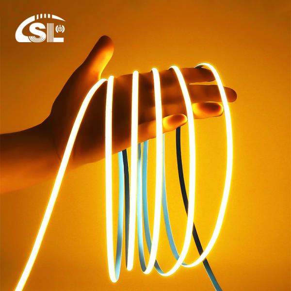Golden Yellow Flexible COB LED Strip Light for Hotel Cabinet Bedroom Kitchen Lighting