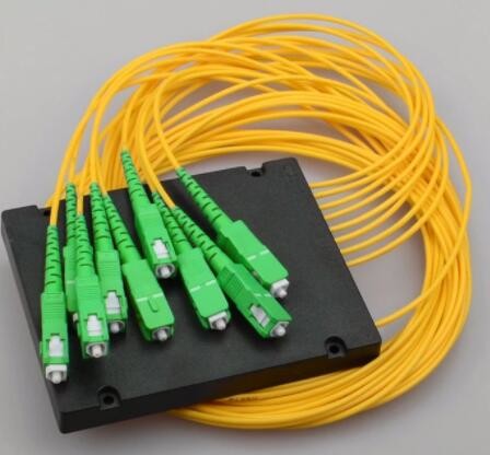 1310 1550 Plc Optical Splitter , SC / APC 1x8 Optical Splitter 2mm Pigtails