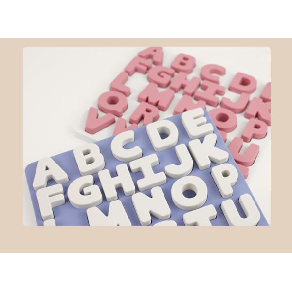 Food Grade Kids Silicone Puzzle With Letters Alphabet Shape