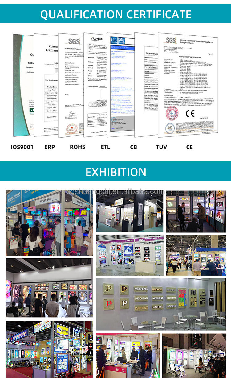 Ultra Thin Tempered Glass LED Light Box for Open Aluminum Snap Frame Poster Display