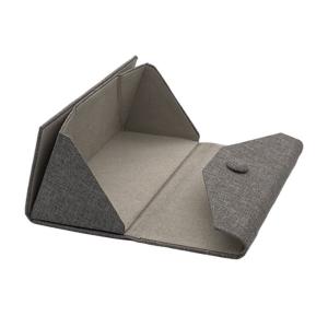 Grey Magnetic Closure Triangle Collapsible Sunglasses Case