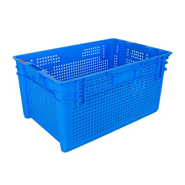 PP 640x415x305mm Fresh Nestable Stacking Vegetable Turnover Mesh Crate for Fresh Fruit