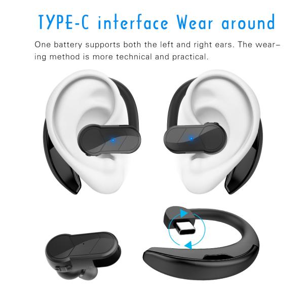 9hrs TWS Bluetooth Earbuds Ear Hook Hands Free Wireless Bluetooth 5.0 Headphones