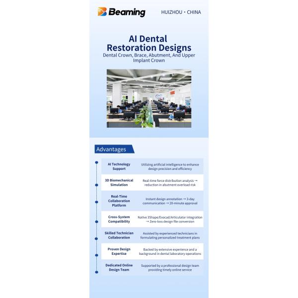 CAD CAM Dental Design Service AI Inlay Crown Upper Implant Crown