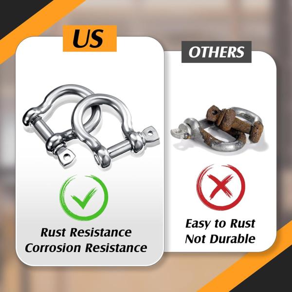 Precision Casting Technology Heavy Duty D Ring Shackle for Bow Rigging Applications