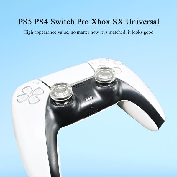 4 in 1 High Transparency Silicone PC Thumb Stick Joystick Caps for PS5 PS4 Xbox