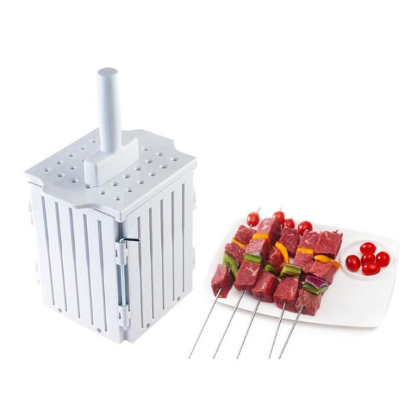 White BBQ Small Kitchen Tools Kebab Maker Box 17 * 17 * 20cm Non Stick