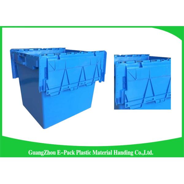 Nesting Logistic Heavy Duty Storage Boxes , Plastic Storage Bins With Hinged Lids