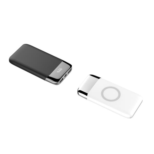 WIRELESS POWERBANK WITH LED DISPLAY Portable Power Bank Charger QI Wireless Charge 2 INPUT 2 OUTPUT+WIRELESS CHARGER