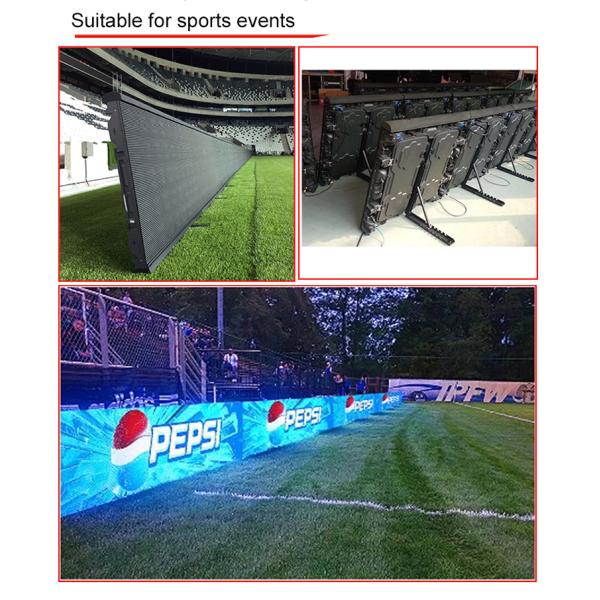 Football P10 6500nits Stadium Perimeter Led Display SMD3535