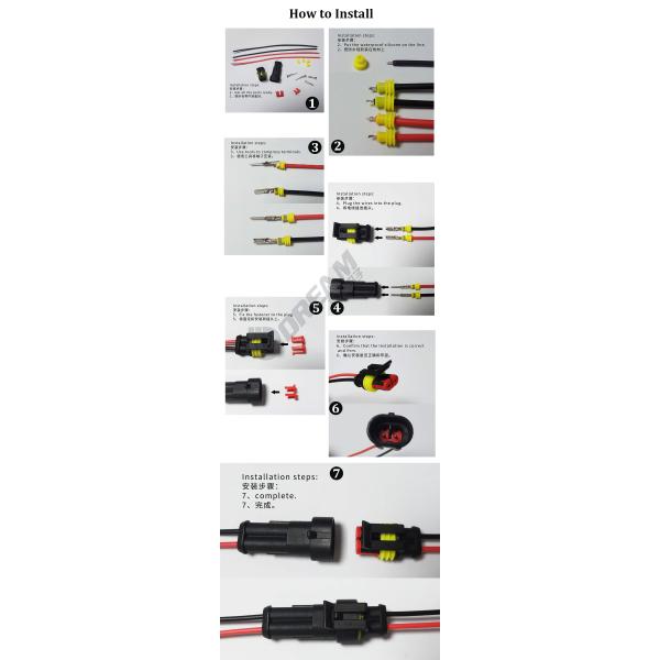 Electrical Wire Waterproof Automotive Connector Car Connector 4-Hole Plug Kits